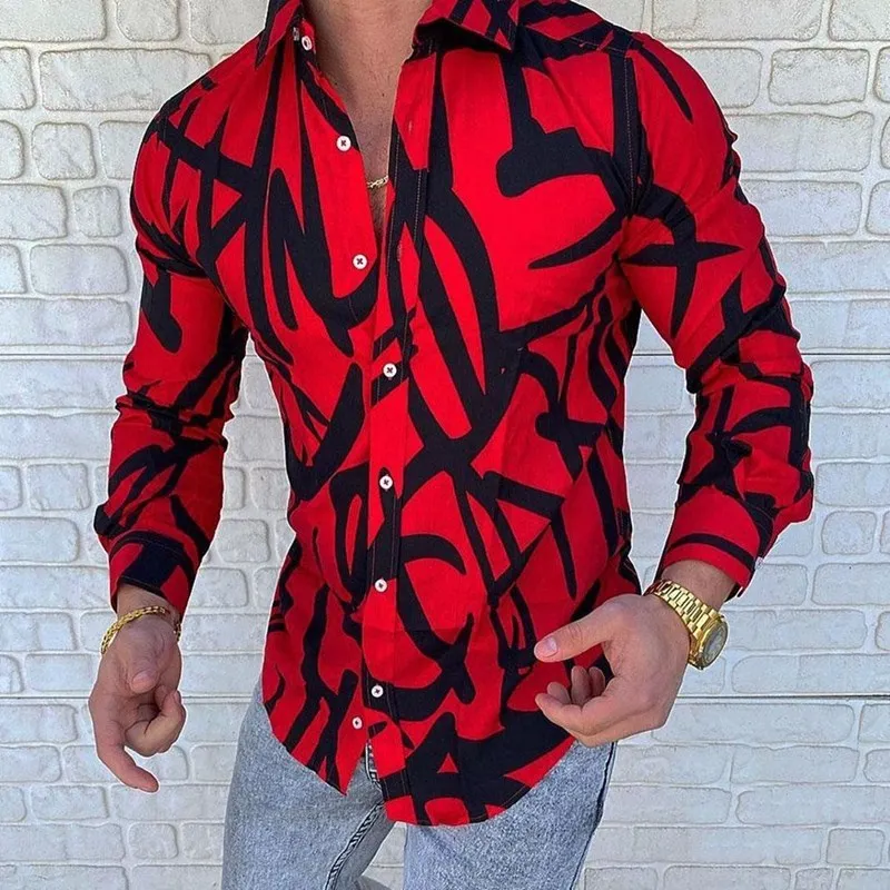 Roupas masculinas Camisas estampadas Camisas masculinas de grife Camisetas de algodão de tamanho grande Tops Man S Camisa casual Roupas de luxo Roupas Camisa de algodão