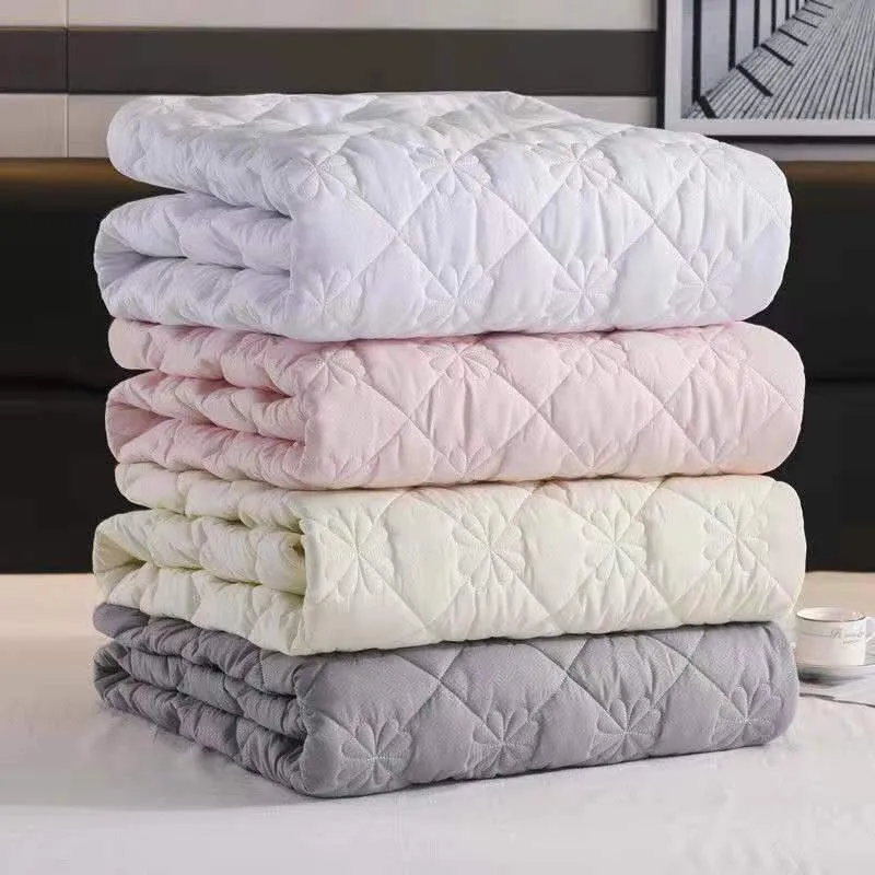 Sólido Engrossar Quilted Rei Queen Size Protetor Anti-Bactérias Colchão Topper Air-Permeable Bed Pad Capa