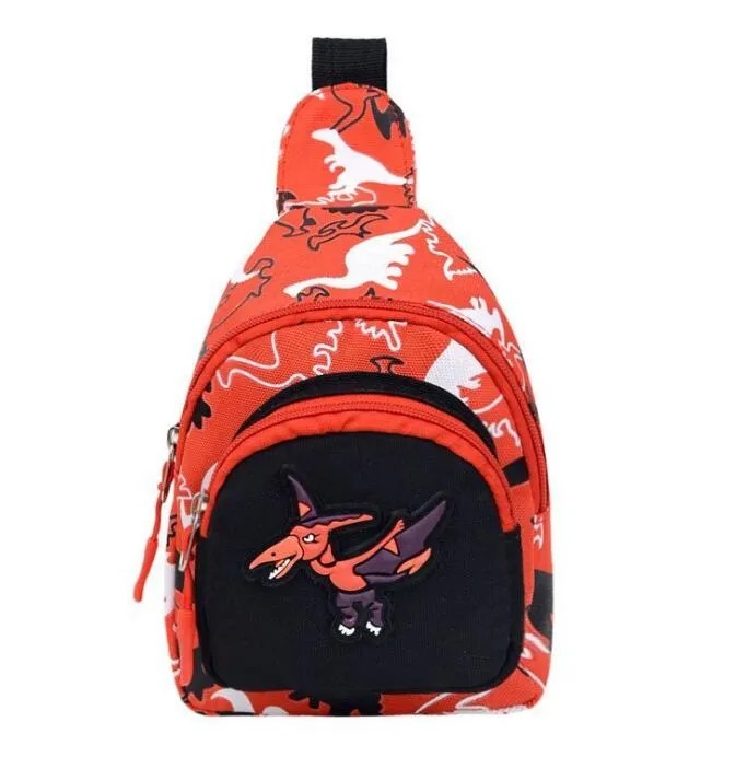 Mini zaino in tela per bambini di moda all'ingrosso Ragazza Ragazzo Simpatico cartone animato Dinosauro Borsa a tracolla Borsa per soldi per bambini Borsa a tracolla con cerniera per bambini