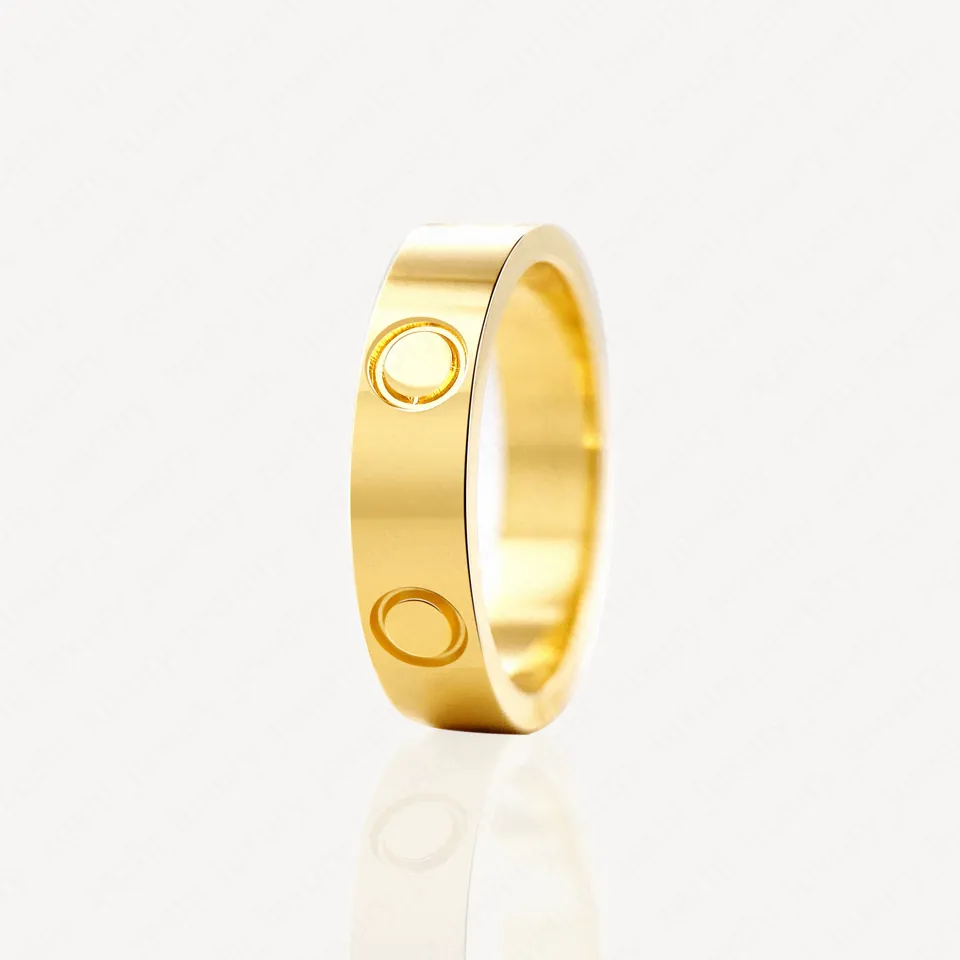 Encanto Anillos de amor nupciales Anillo de bodas de oro para mujer Pareja Joyería Banda Titanio Acero Diamantes Moda casual Calle Clásico Opcional con