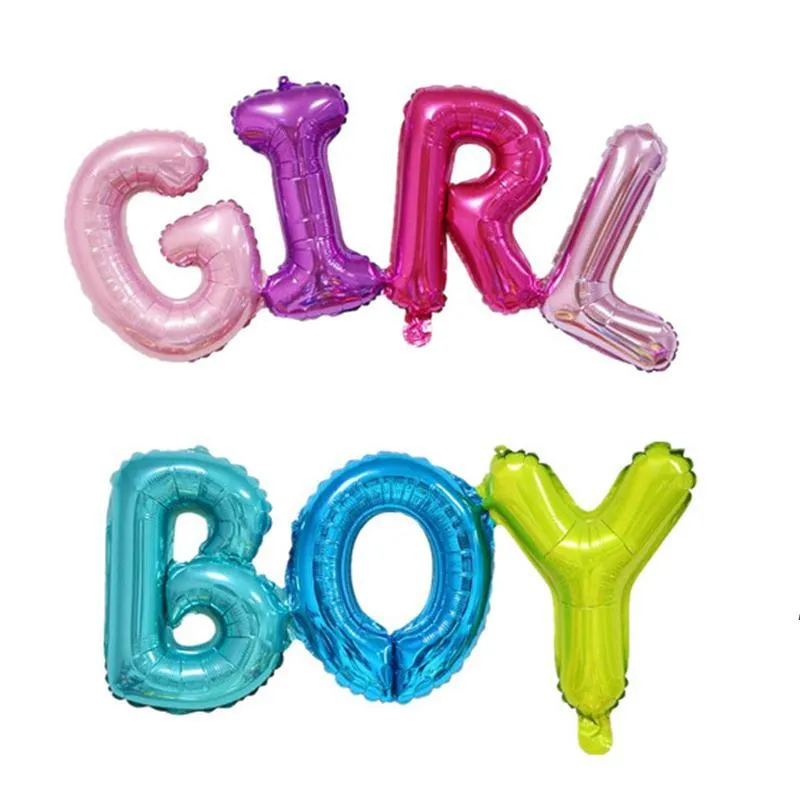 Alluminio Foil Balloons Decor Baby Shower Birthday Party Decorations Kids Gender rivelare palloncino Lettere colorate a forma di Gyl61