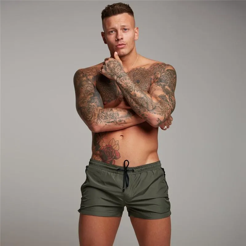 Summer Mens Fitness Bodybuilding Shorts Man Workout Gyms Shorts Solid Breathable Quick Dry Sportswear Jogger Beach Short Pants