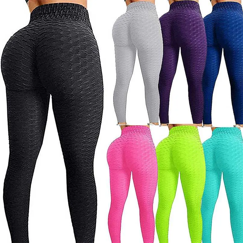 Scrunch Back Fitness Leggings Hips Up Booty Workout Calças Ginásio Das Mulheres Activewear para Fitness Cintura alta Long Cant Leggins Mujer 211130
