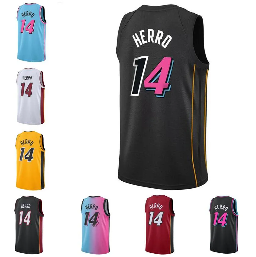 Maglie da basket Tyler Herro # 14 Maglia Jimmy Butler Maglia da città 2021-22 Uomo Youth S-XXL