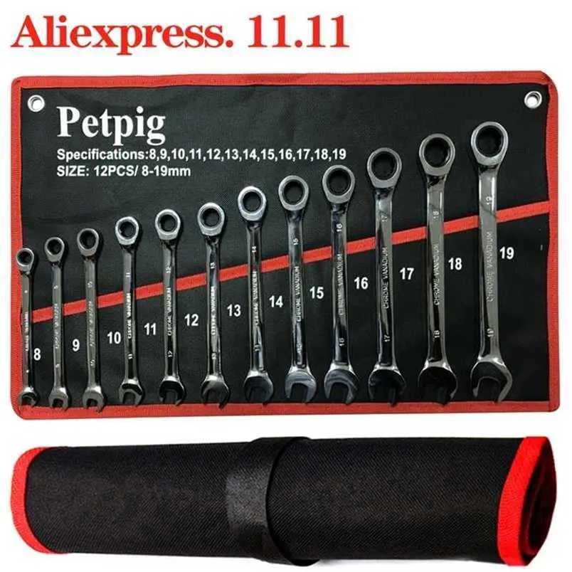 Key Wrench Set.Car Repair Tools.72 Tooth Ratchet Kit.Hand Socket wrench Spanner Auto 211110