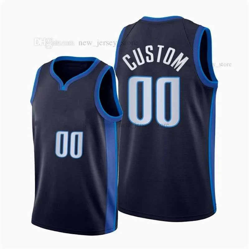 Gedrukt Custom DIY Design Basketbal Jerseys Customization Team Uniformen Print Personalized Letters Naam en nummer Mens Dames Kids Jeugd Dallas010