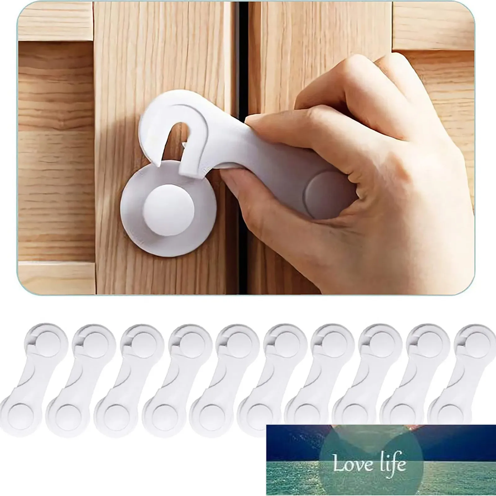 Cabinet Locks For Babies - Child Safety Latches 10 Pack(black) - Invisible  Adhesive Baby Proofing Drawer Locks - Works With Most Cabinets And Drawers