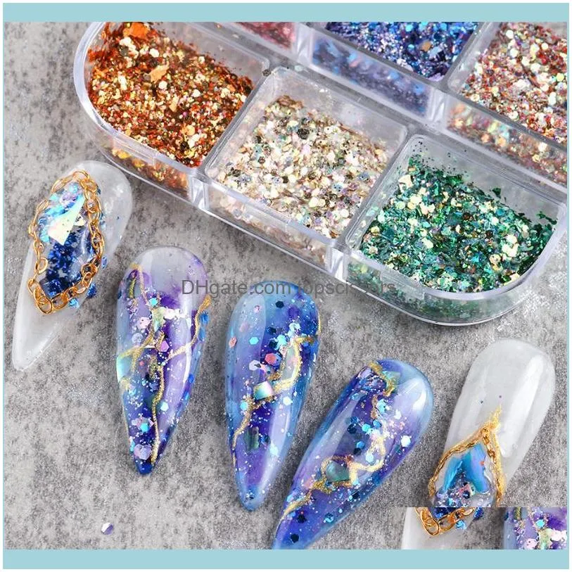 Nail Glitter Art Sequins, Irregular Color Foil, Illusion DIY Decorations Born Pretty Stuff