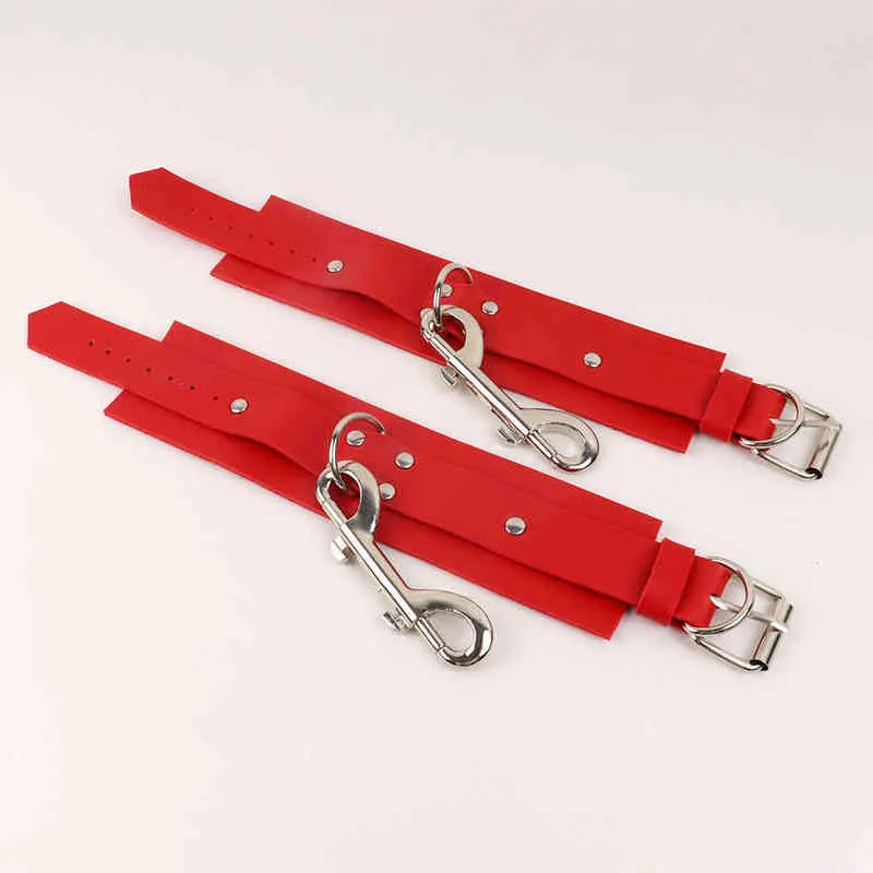 NXY Giocattoli per adulti Hot Sexy per adulti PU Manette in pelle Polsino alla caviglia BDSM Bondage Attrezzature di ritenuta Giocattoli sessuali per coppie 18+ Accessori erotici 1202