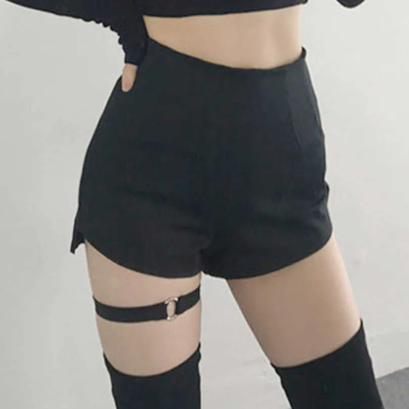 Chic High Waist Skinny Garter mid Thigh shorts with Thigh Belt Strap for Women - Black Goth Style with Harness and Punk Punk Style (210611) Chic High Waist Skinny Garter mid Thigh shorts with Thigh Belt Strap for Women - Black Goth Style with Harness and Punk Punk Style (210611)