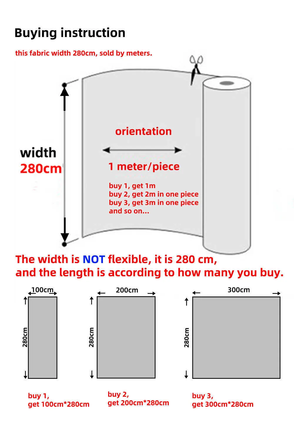 fabric instruction 280cm