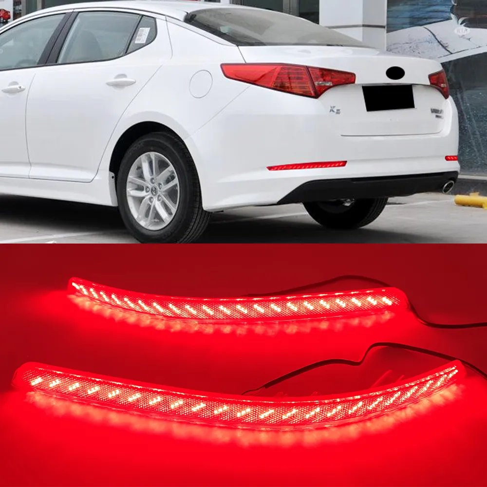 1Set LED Red Rear Bumper Reflector Lights Brake Warning Stop Tail Lamp For Kia Optima K5 2011 2012 2013 Car Accessories
