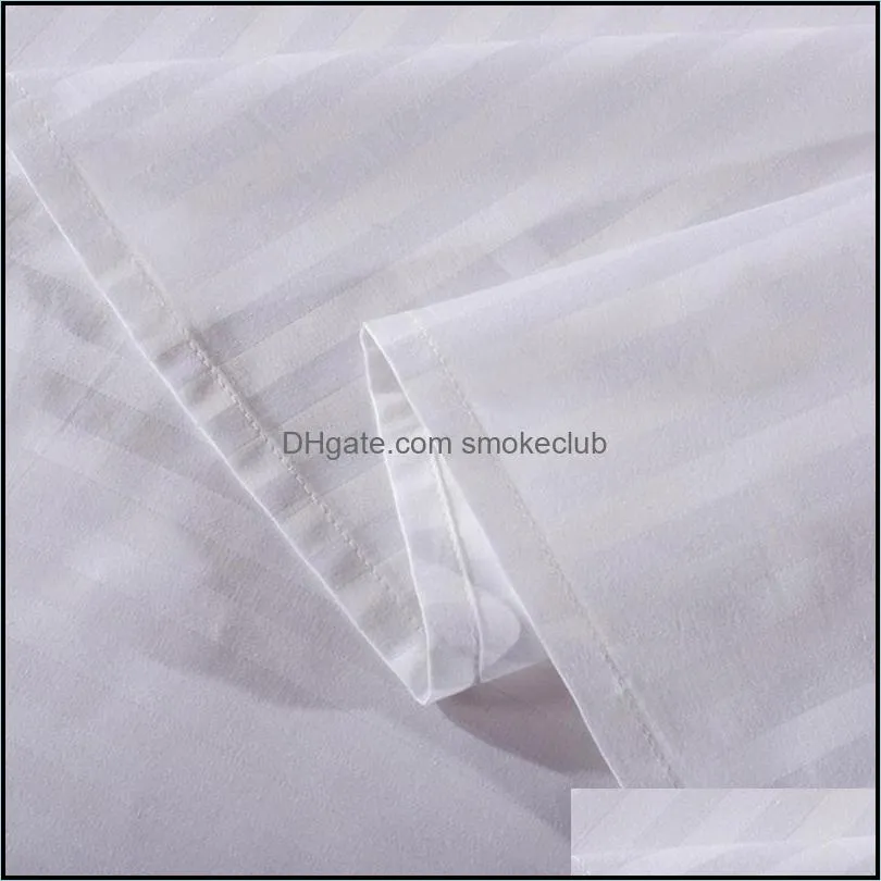 Sheets & Sets 43 Exquisite White Satin Stripes Bedspread Solid Color Flat Sheet For El Home Supplies