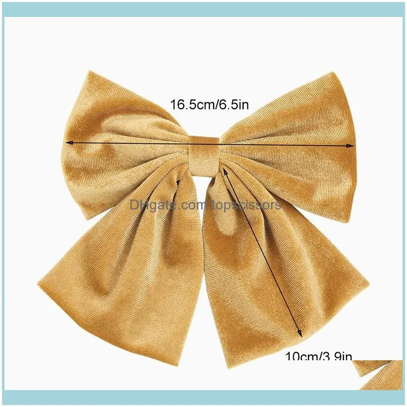 Velvet Double Layers Spring Hairpin Vintage Big Bow Kont Hair Clips Solid Color Flannel Accessories1