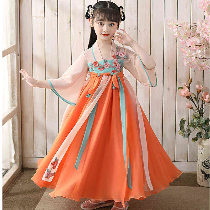 Chinese Traditional Hanfu Hanbok Dress For Girls Fairy Tang Stage Costume For Summer And Spring Ages 11 15 G1218 From Catherine006 16.32 DHgate.Com