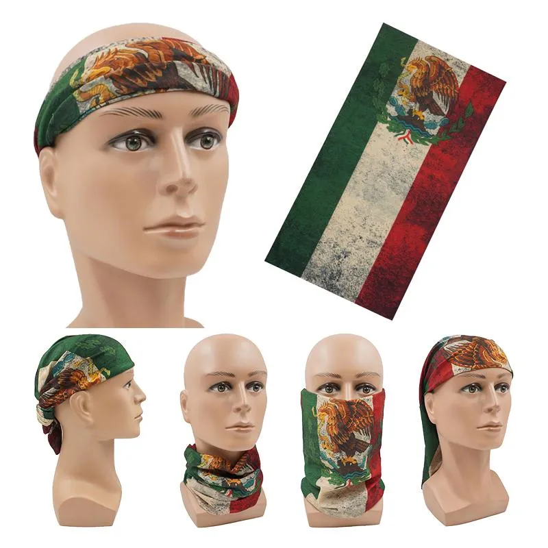Écharpes rétro nostalgiques mexicain drapeau face masque bandana écharpe mexico souvenirs en gros de casseurs féminins.