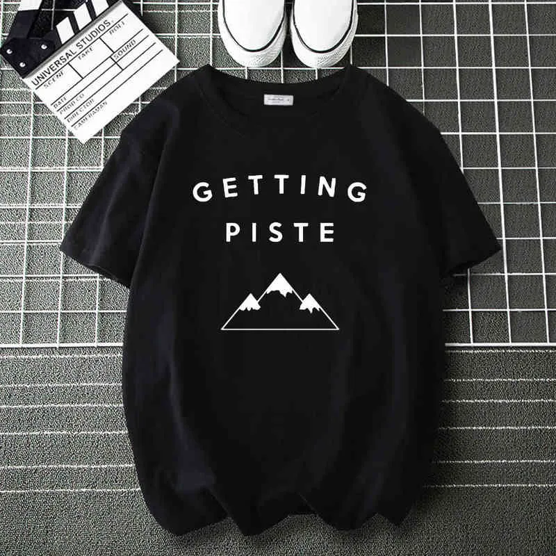 Getting Piste Sports Simple Fashion T Shirt Tee Shirt for Men Woman Casual Loose Cartoon Hip hop Tops Male Harajuku T-Shirts G1217