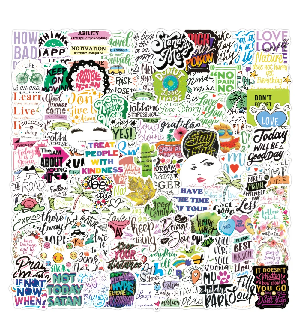 Sticker Quotes Inspirational Decals Waterproof Stickers Wildly