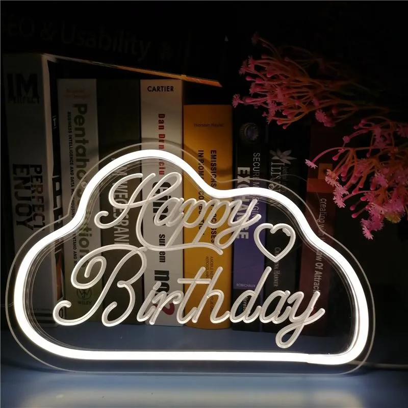 Party Decoration Happy Birthday Neon Sign Custom Led Light USB Aesthetic   Shop Banner On Wall For Women Room Home Mural Boy Girl Gift From  Maozidl, $35.71