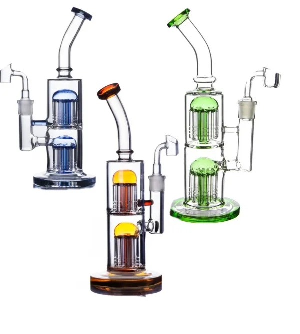 Roken Hookah Glas Water Pijpen Armbomen PERC 14 MM Banger Recycler Bongs Solid Base