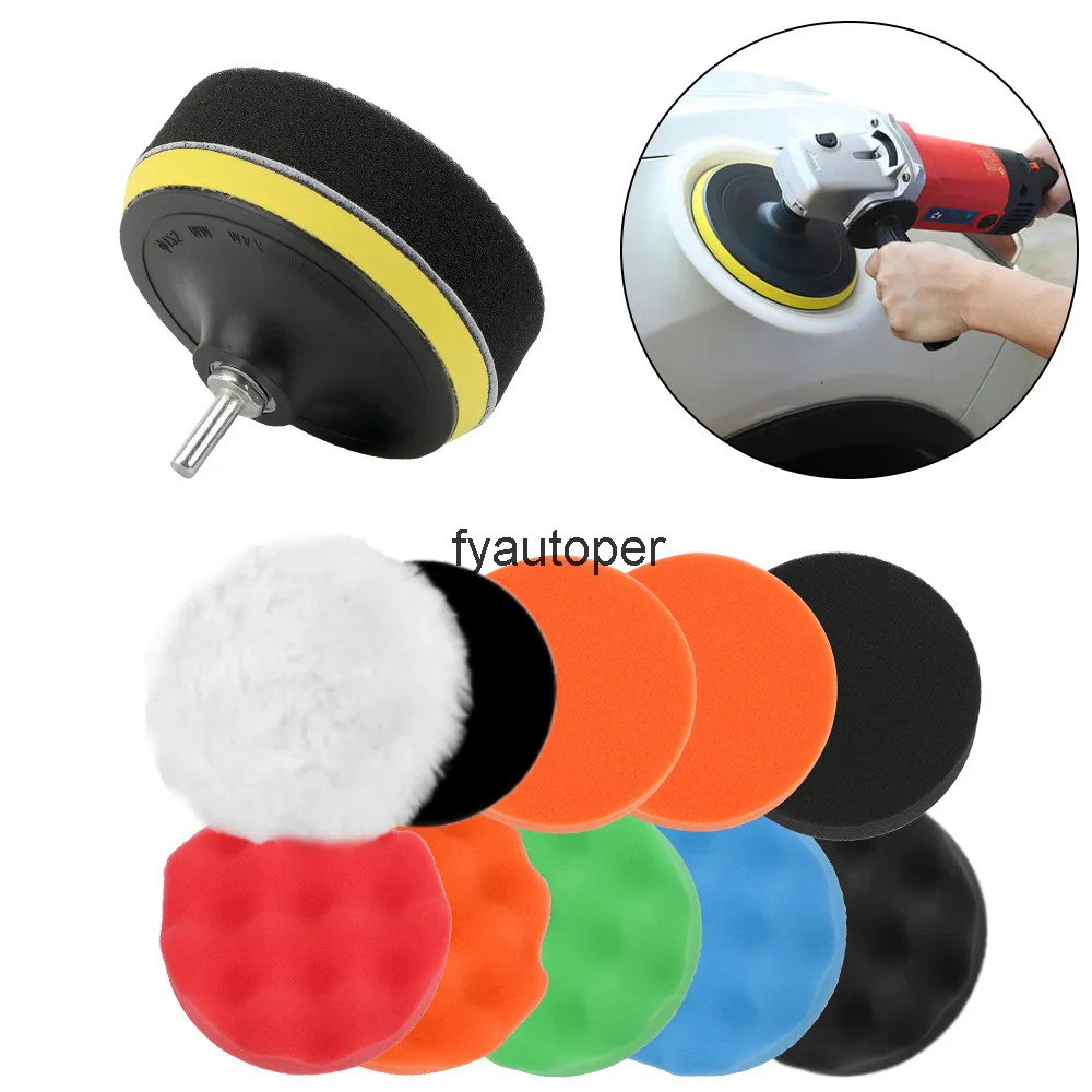 Sponge Car Polisher Waxing Pads Buffing Kit Buffer Drill Wheel Accessories 12pcs/set Polishing Pad Paint e