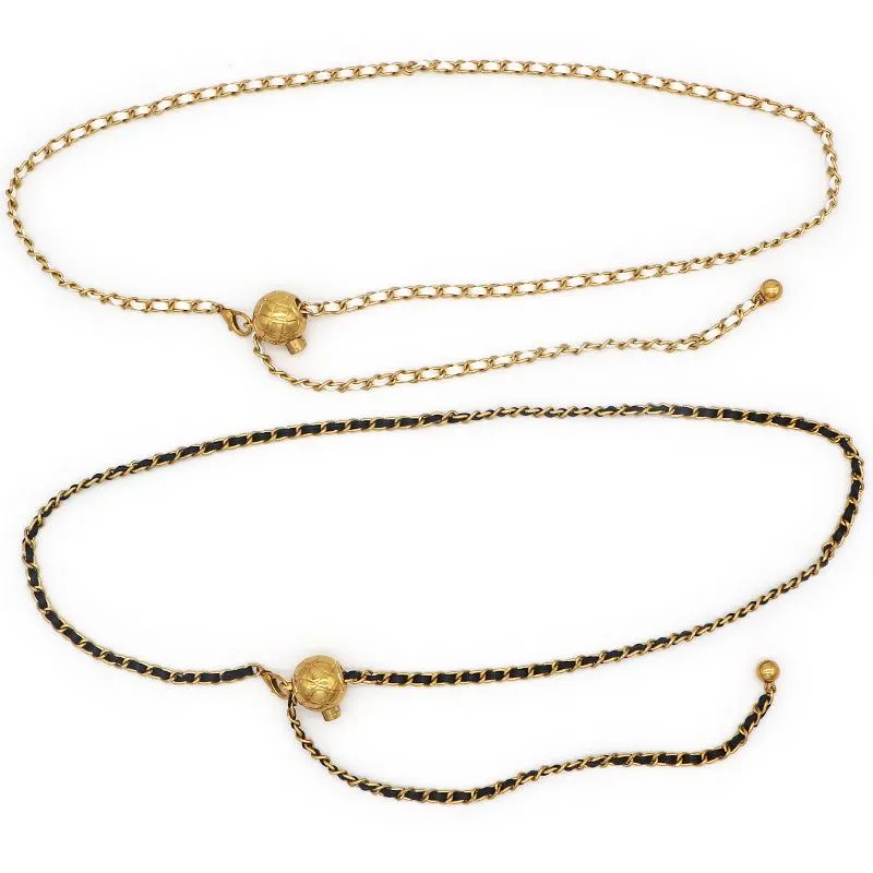 Cinture di lusso moda donna ragazze oro palla in metallo vestito jeans accessori catena a vita regalo