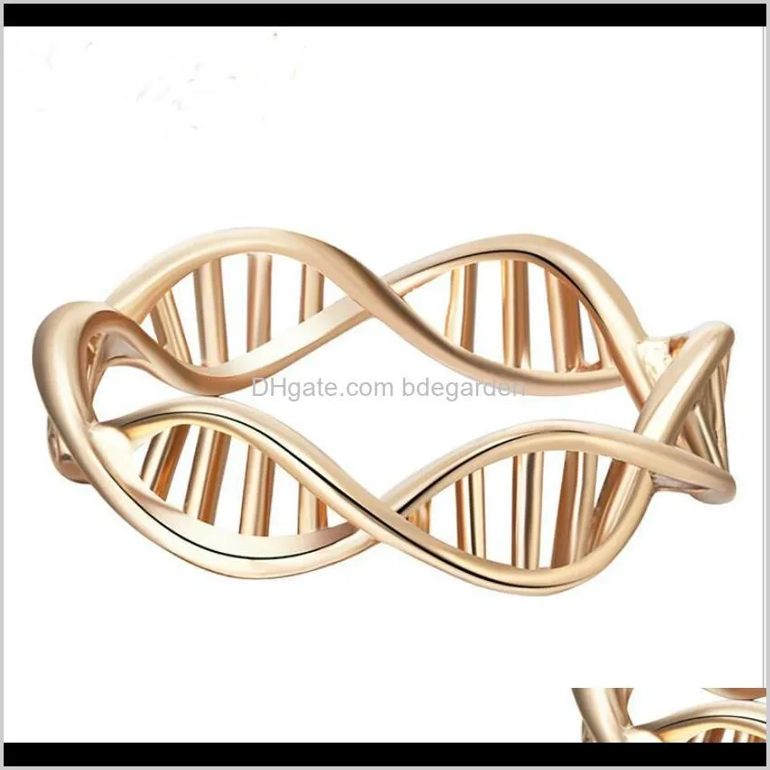 jewelry hollow out rings DNA molecule shape spiral rings foe women hot fashion free of shipping