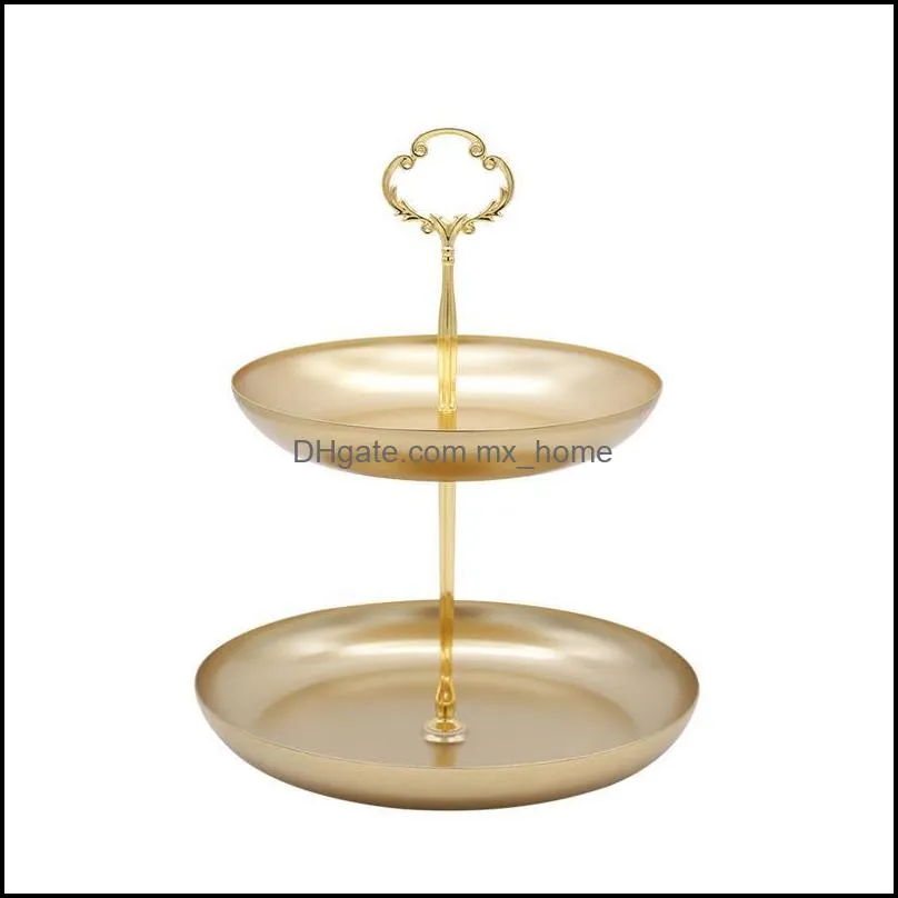 Double Layer Living Room Storage Plate Dressing Table Round Bedroom Large Necklace Earring Nordic Style Home Decor Jewelry Tray
