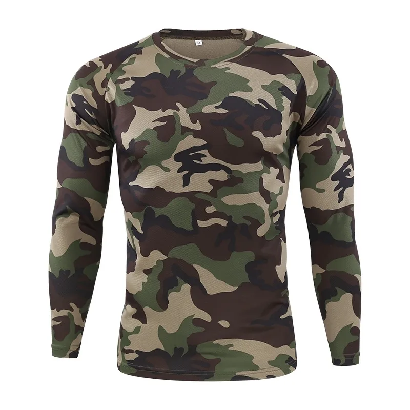 Mens Tactical Camouflage Long Sleeve Gym Shirts Men Breathable, Quick Dry,  And Multicam Camo Army Military Fitness Tee 210317 From Lu006, $16.2