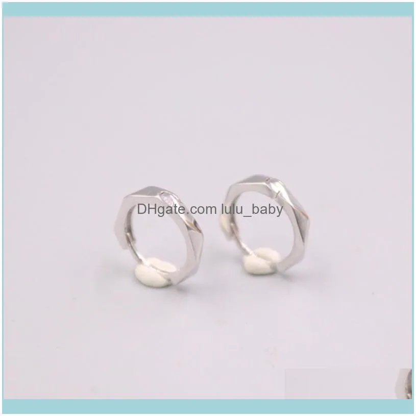 Real Pure 18K Yellow Rose White Gold Earrings Carved Faceted Hoop Small 1.3-15g For Woman & Huggie