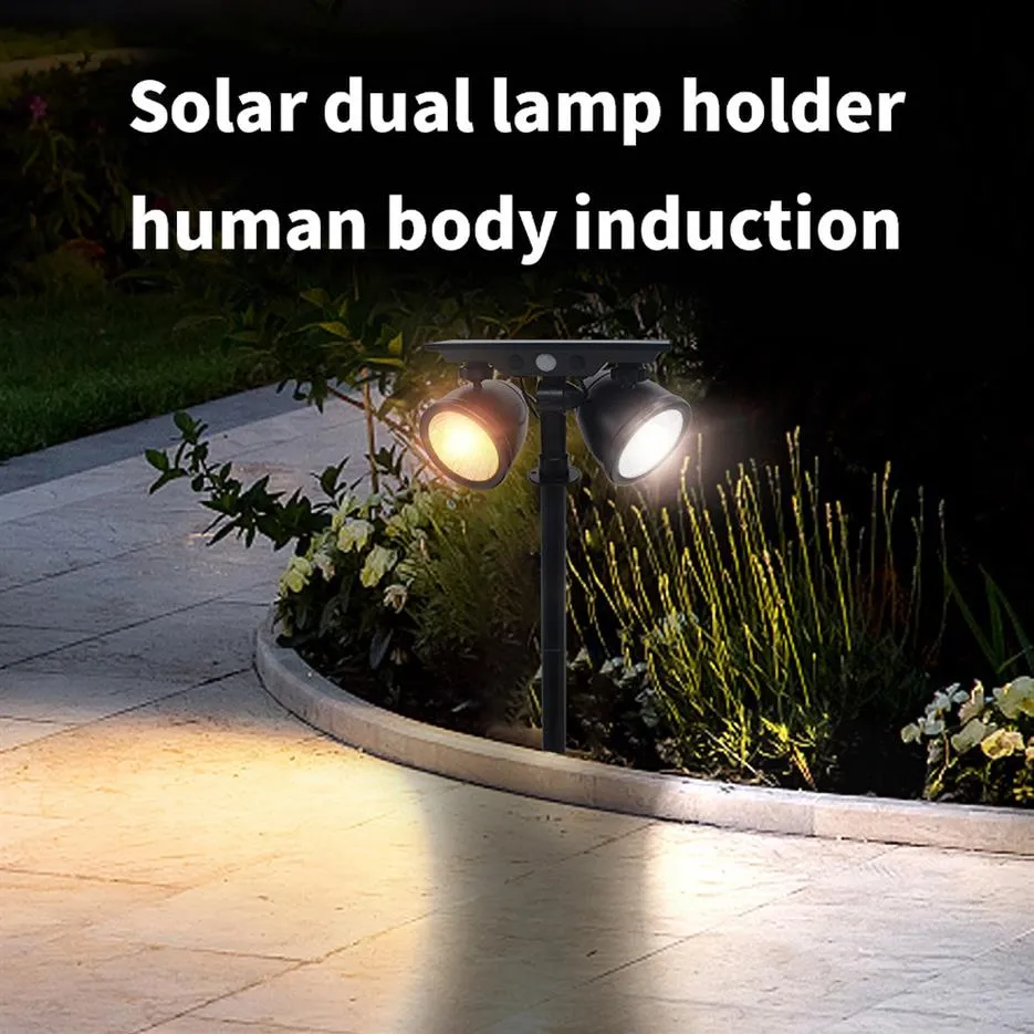 Solar Powered Lamp Garden Dekoration Utomhus RGB Färgbyte Spotlight IP65 Vattentät Solars Lätt Landskapsarkitektur för Gardens A10