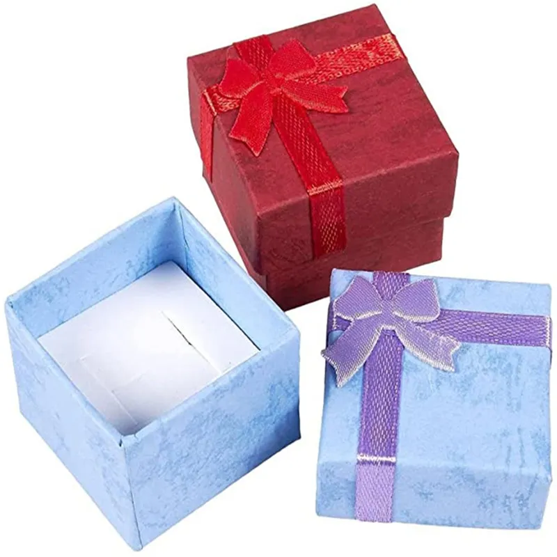 Ring Box Paper Jewelry Packaging Display Gift Boxes Earrings Storage Organizer Jewellery Container Packaging