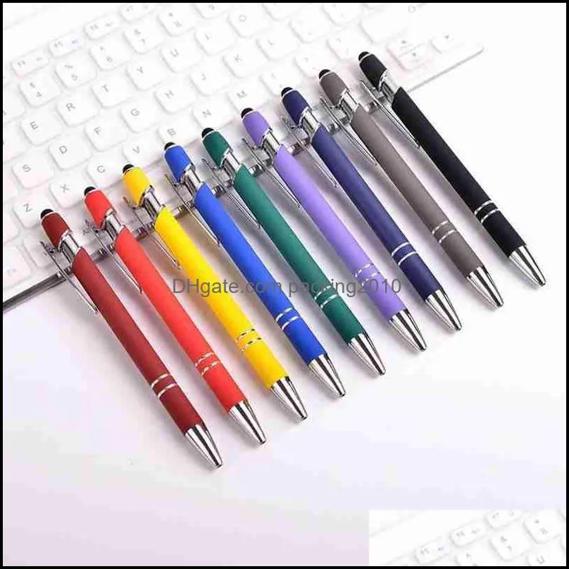 Creative Gradient Color Aluminum Rod Metal Ballpoint Neutral Supplies Press School Pen Business B6W2 Pens