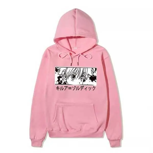 Mignon pulls à capuche pour hommes Hunter X hommes femmes pulls sweats Killua Zoldyck Hisoka 90 s Anime sweat à capuche haut Y0809