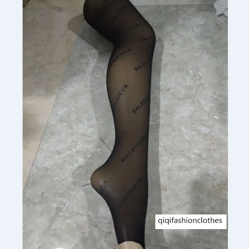 Skarpetki Legging Summer cienki styl czarny lekki jedwabny jedwabny litera Paris Print Rajstopy seksowna baza