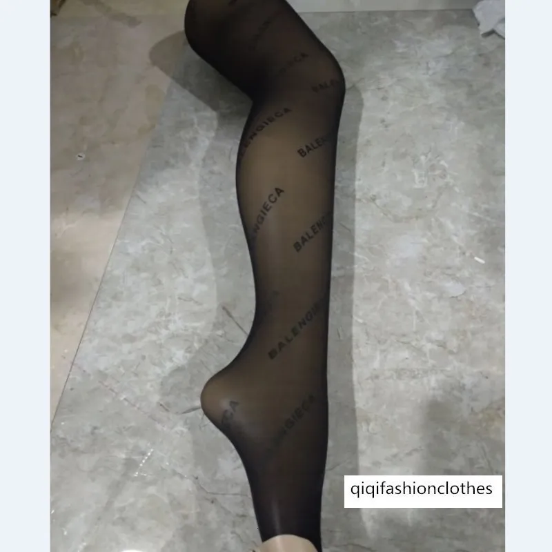 Socks Legging Summer Thin Style Black Light Cut Silk b Letter Paris Print Pantyhose Sexy Base