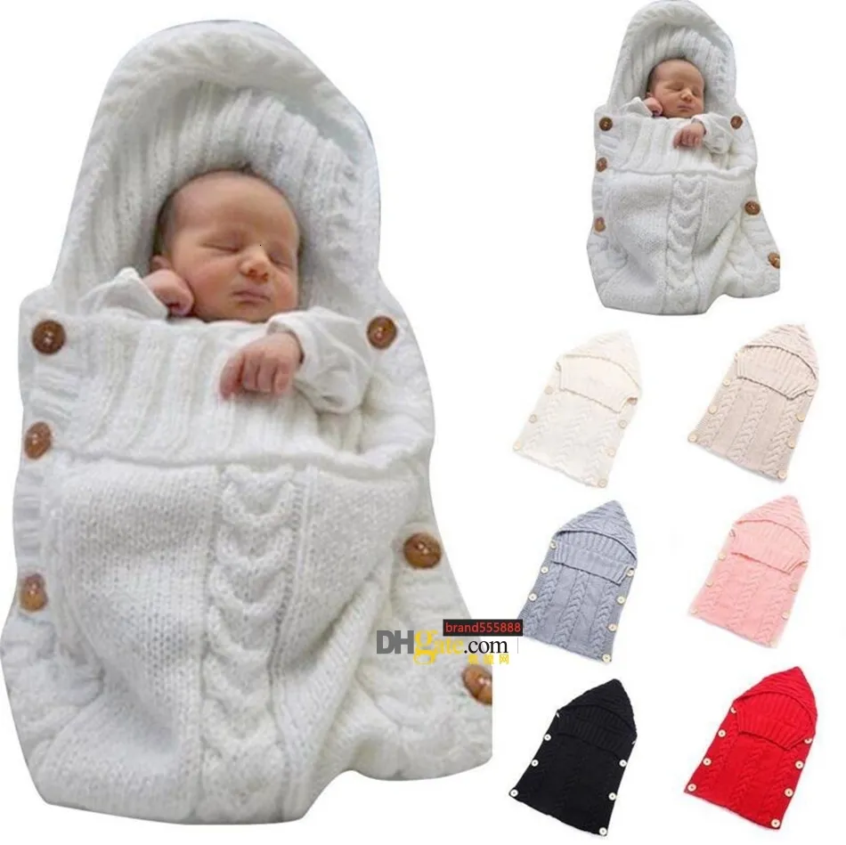 Borse a pelo a maglia appena nati Bambini fatti a mano Coperte a mano Toddler Inverno Involucri Photo Swaddling Nursery Biancheria da letto Passeggino Carrello Swaddle Robe OOA3850