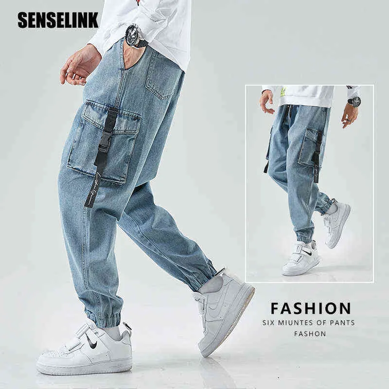 Männer Cargo Hosen Jogger Denim Baggy Harem Streetwear Männer Outdoor Casual Mode Hosen Plus Größe Hip Hop Jeans Hosen Männer m-8XL H1223