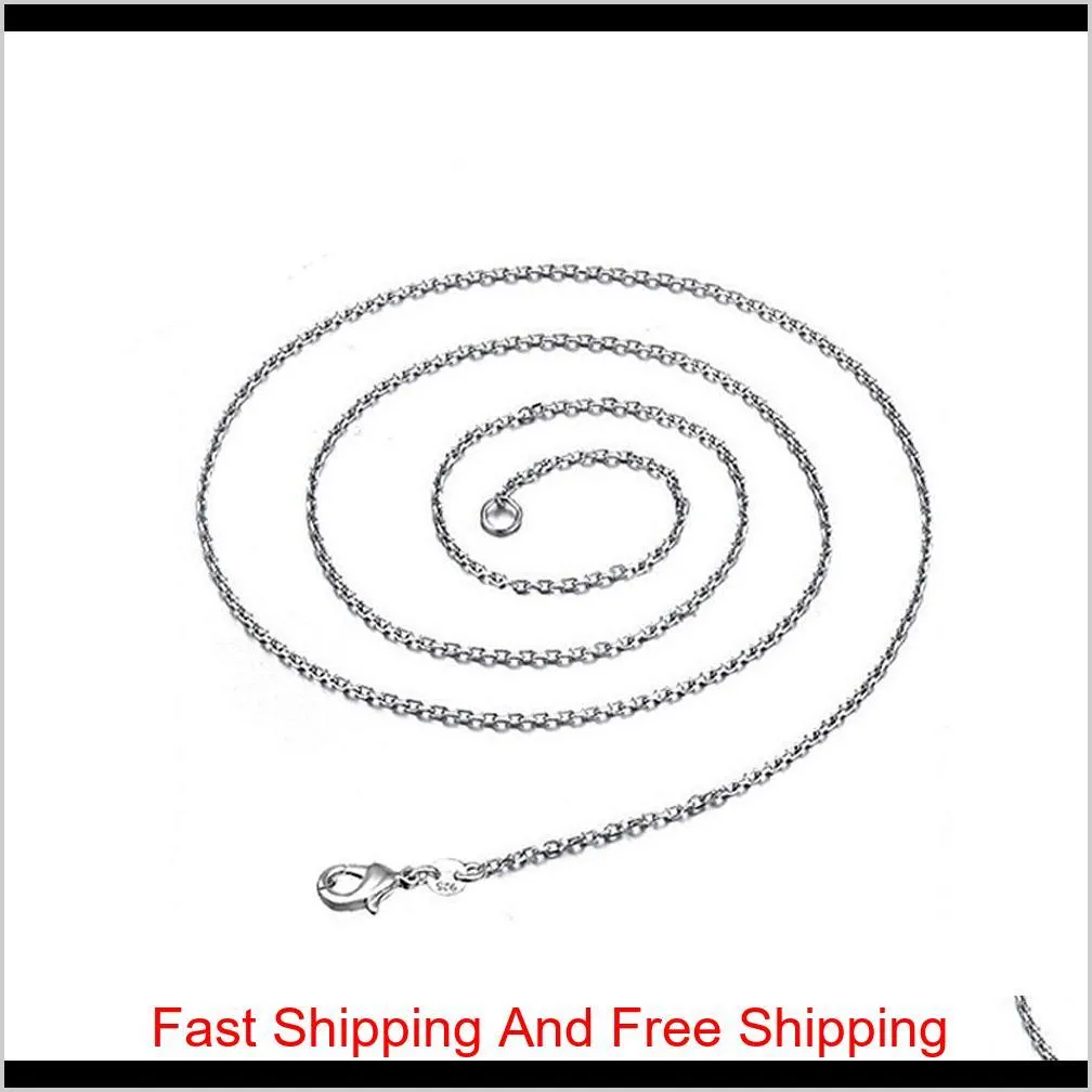 1mm 925 sterling silver chains jewelry diy fashion women gifts link rolo chain necklaces with lobster clasps 925 stamp 16 18 24-30
