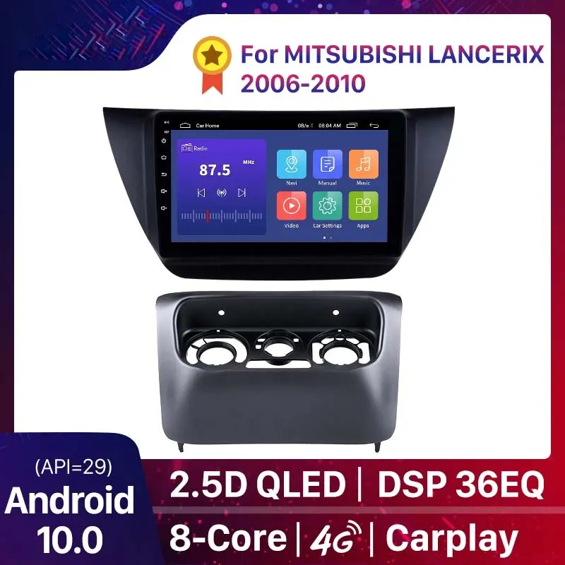 Android 10.0 2Din Lettore unità principale dvd per auto WiF Radio Stereo GPS Tochscreen Multimediale per MITSUBISHI LANCER IX 2006-2010
