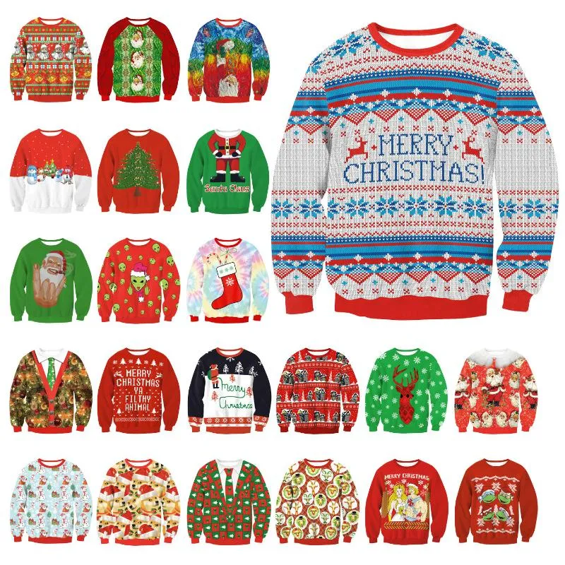 여성 스웨터 2021 Ugly Christmas Funny Clother Pull Noel Winter Sweatshirt Pullover 남성 / 여성 탑 선물 저지 Mujer