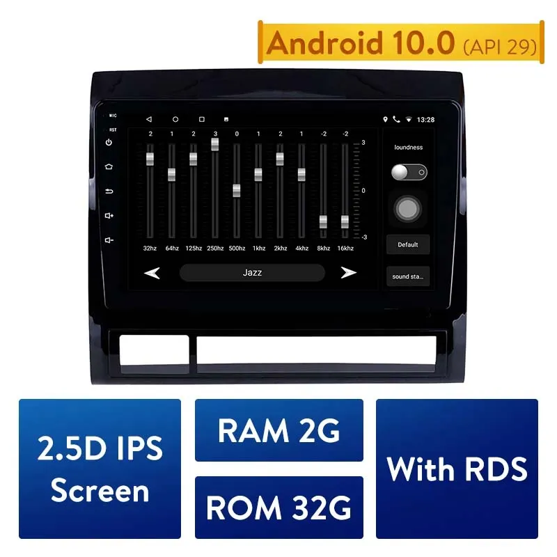 9 inch Auto DVD Multimedia Player GPS Android 10.0 voor voor 2005-2013 Toyota Tacoma / Hilux (America-versie) Left Hand Drive