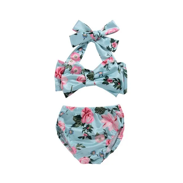 Mignon bébé été fendu deux pièces ensembles maillot de bain imprimé floral filles bikini maillots de bain enfants tout-petits maillots de bain enfants décontracté plage maillots de bain 0-5 ans