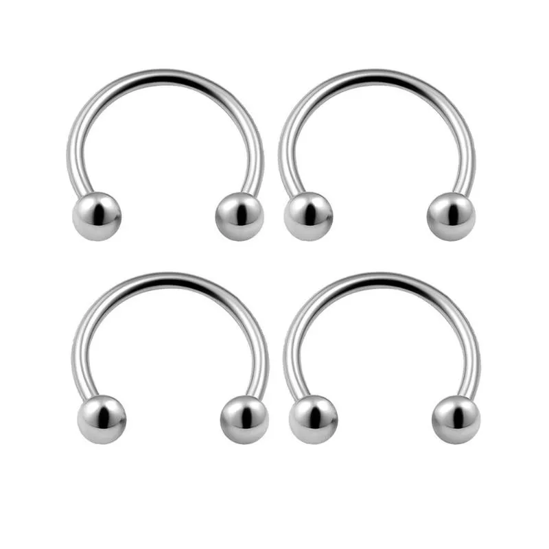 Otros 10 unids/set de acero inoxidable cautivo ceja nariz tabique oreja anillo Piercing joyería del cuerpo venta al por mayor Helix Industrial