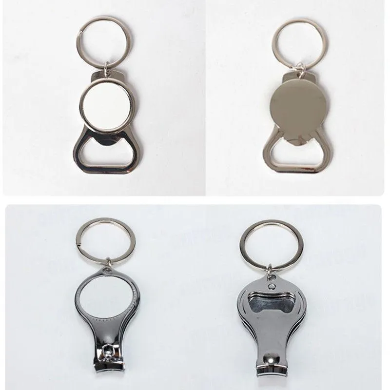 Porte-clés à sublimation en métal blanc vierge, simple face pour sublimation par transfert de chaleur, pendentifs de noël, cadeaux de saint-valentin