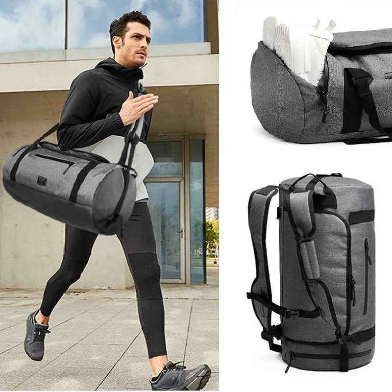 Saco de ginástica de fitness masculina de grande capacidade, separação seca e molhada Multifunction saco de esportes de distância Bolsa de viagem de curta distância Homens q0705