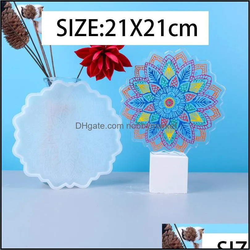 Epoxy Resin Silicone Molds Sun Flower Tea Cup Bracket Mat Moulds Household Fashion Flowers Mould New Arrival 9 2bc P2