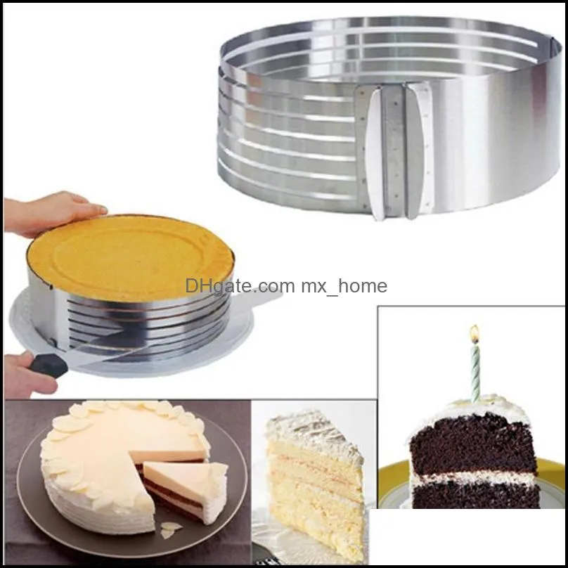 Stainless Steel Cake Cutter Slicer Adjustable Round Bread Cake Cutter Slicer Ring Mold DIY Baking Tools Kitchen Accessoires1