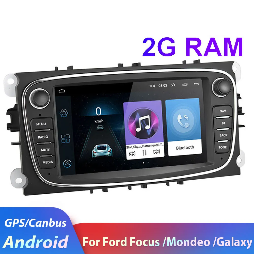 2 DIN 7 "Android 8.1 Автомобильная радиостанция GPS Мультимедиа Навигация игрок для Ford Focus EXI MT 2 3 MK2 / Mondeo / S-Max / C-Max / Galaxy