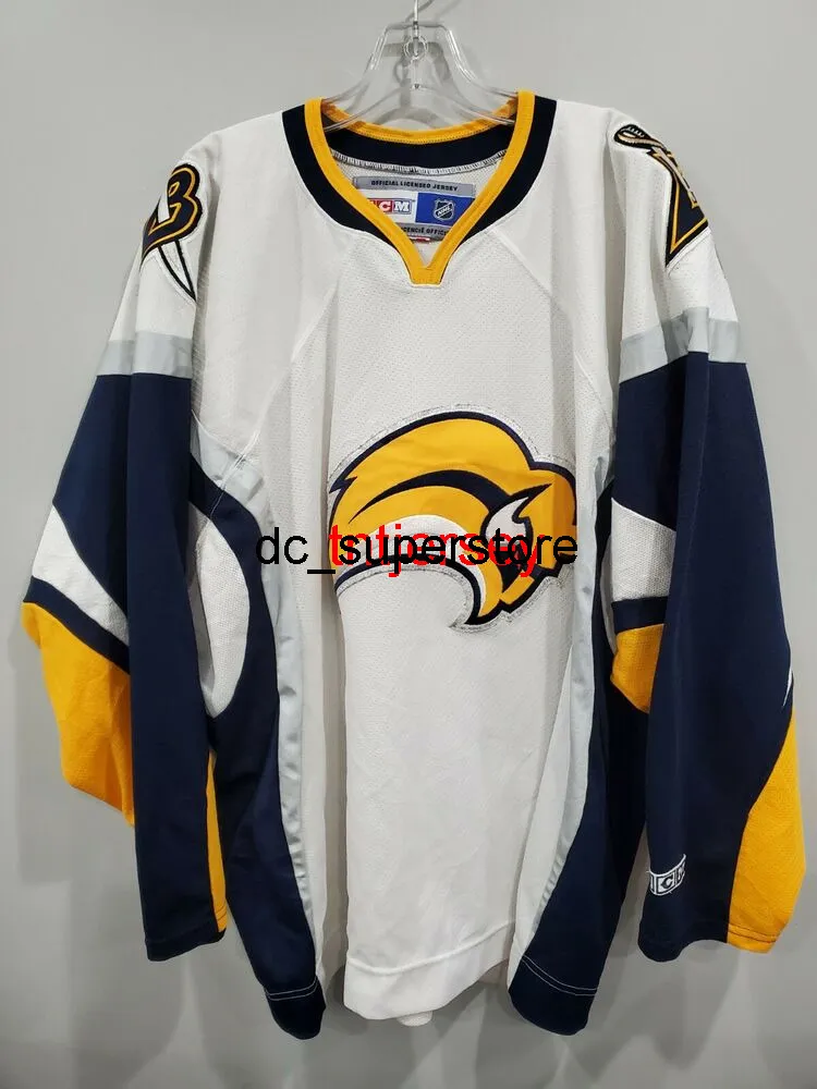 Niestandardowe CCM Buffalo Sabres White Hockey Jersey szyte ścieg